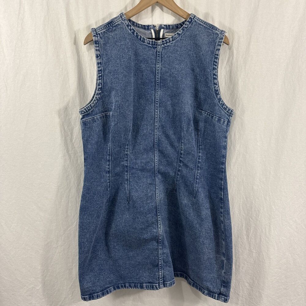 Abercrombie & Fitch Blue Denim Sleeveless Jumper Dress Womens Sz XL Western